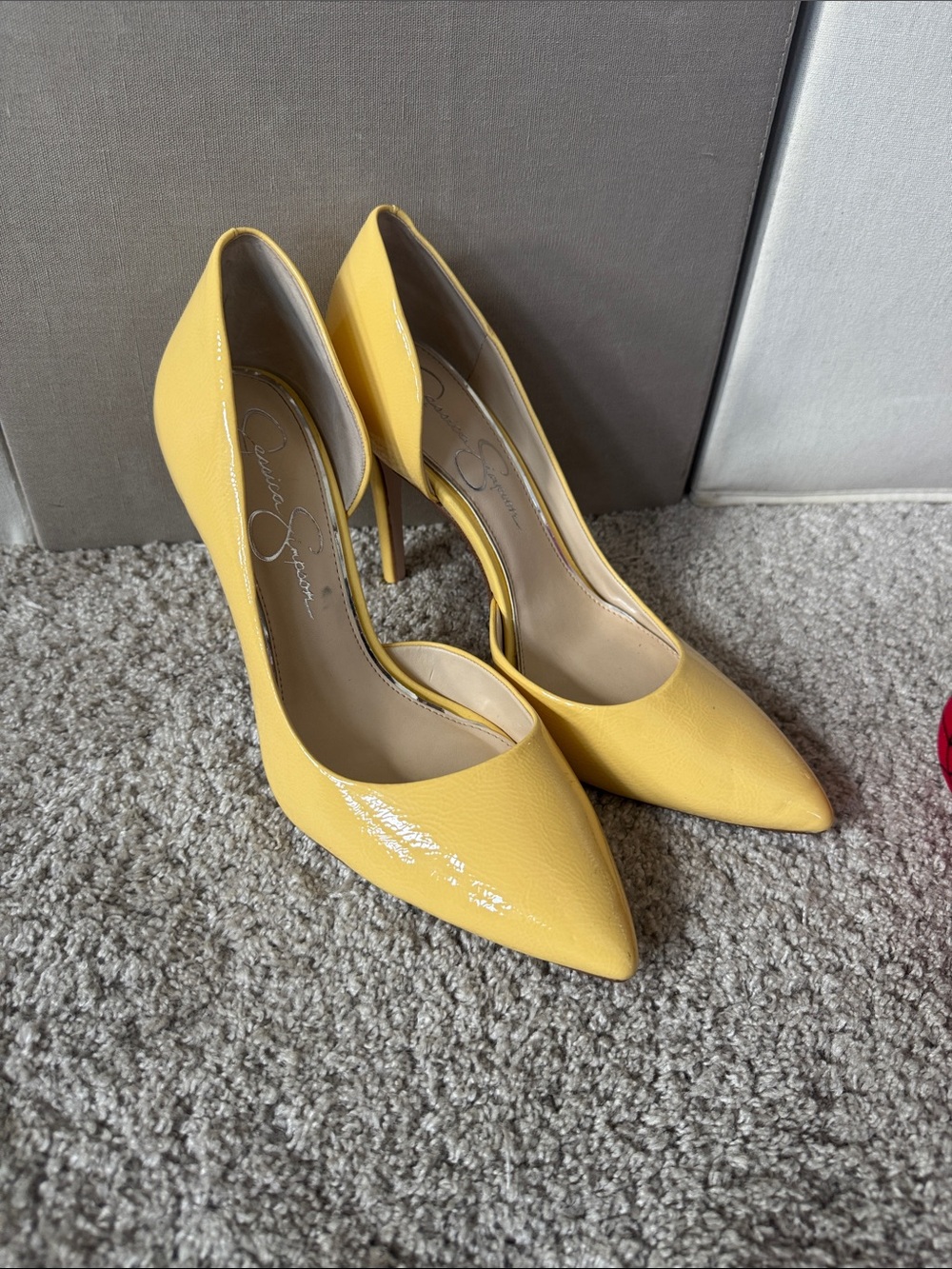 Jessica Simpson Bright Yellow Patent Pointed-Toe Stilettos
